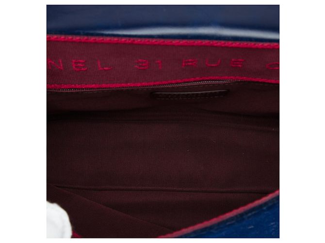 Bolsa Tiracolo Chanel Blue CC em pele de cordeiro acolchoada e lã - vista 4