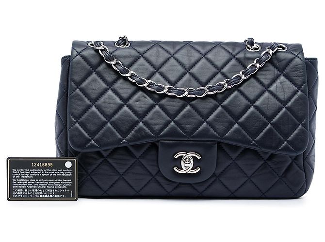 Chanel Blue Jumbo Classic Lambskin Single Flap - vista 6