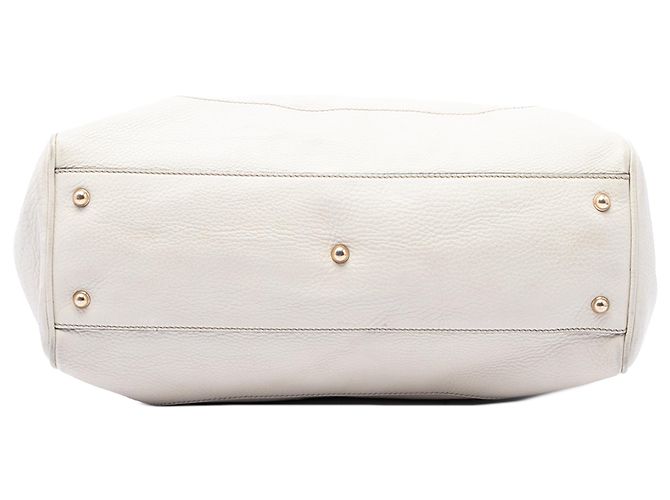 Borsa Tote Gucci Diana in vitello bianco con bambù - vista 3
