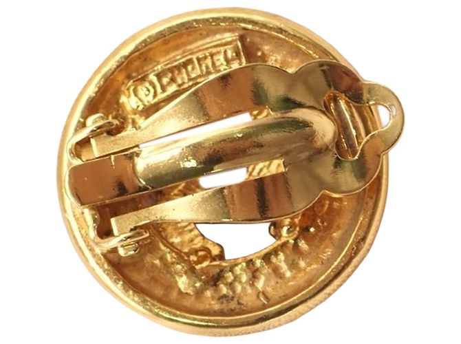 Orecchini a clip rotondi Chanel Gold CC placcati in oro - vista 2