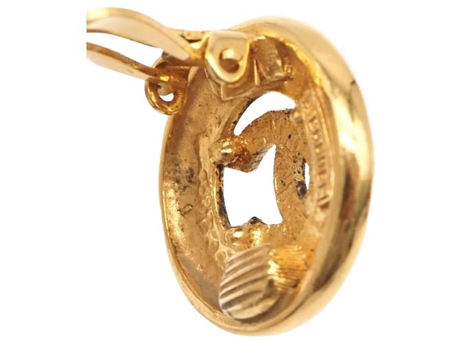Orecchini a clip rotondi Chanel Gold CC placcati in oro - vista 5