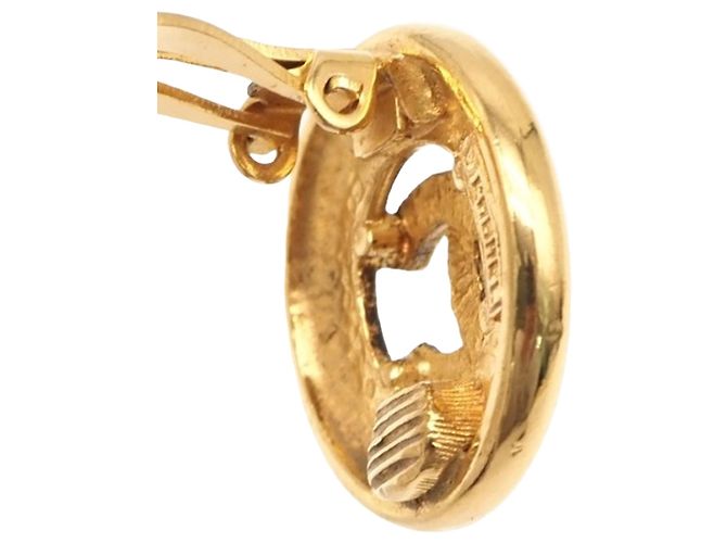 Orecchini a clip rotondi Chanel Gold CC placcati in oro - vista 8