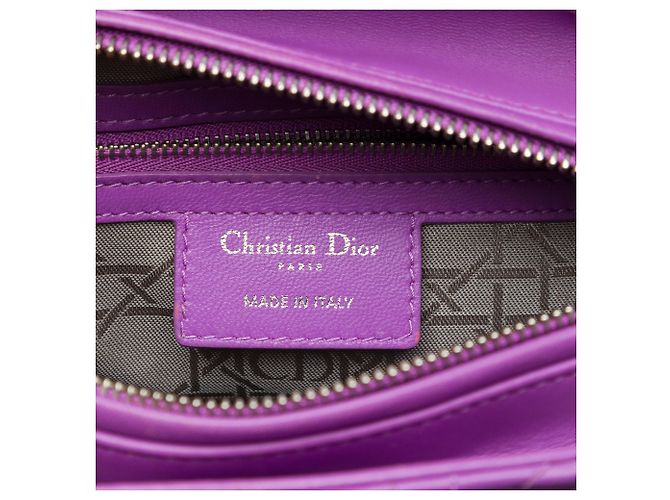 Dior Purple Medium Lambskin Cannage Lady Dior - vista 5