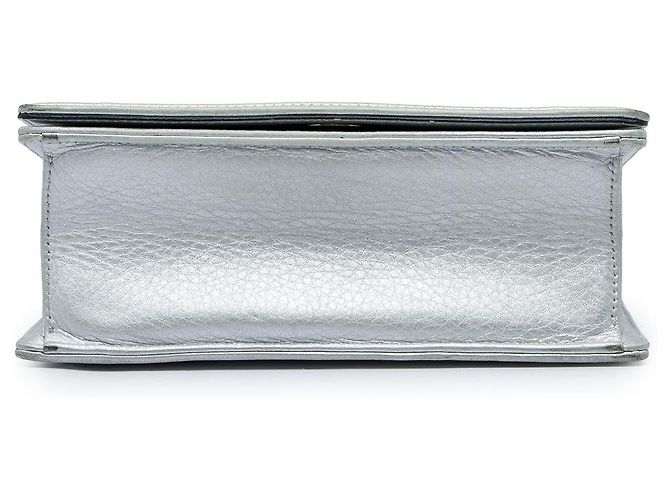 Dior Silver Small Metallic Grained Calfskin Diorama Flap - vista 3
