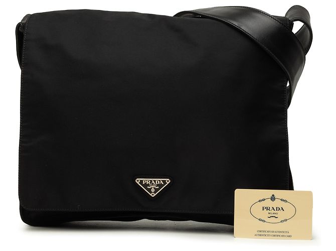 Borsa a tracolla Prada in Tessuto nero - vista 7