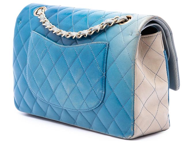 Chanel Blue Medium Classic Ombre Lambskin Double Flap - Ansicht 2