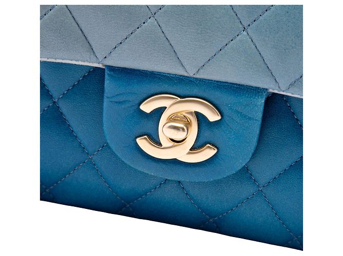 Chanel Blue Medium Classic Ombre Lambskin Double Flap - Ansicht 5