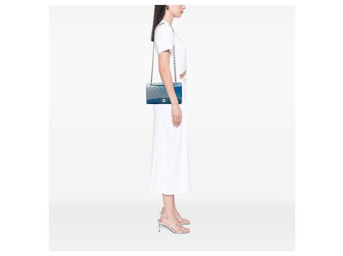 Chanel Blue Medium Classic Ombre Lambskin Double Flap - Ansicht 6