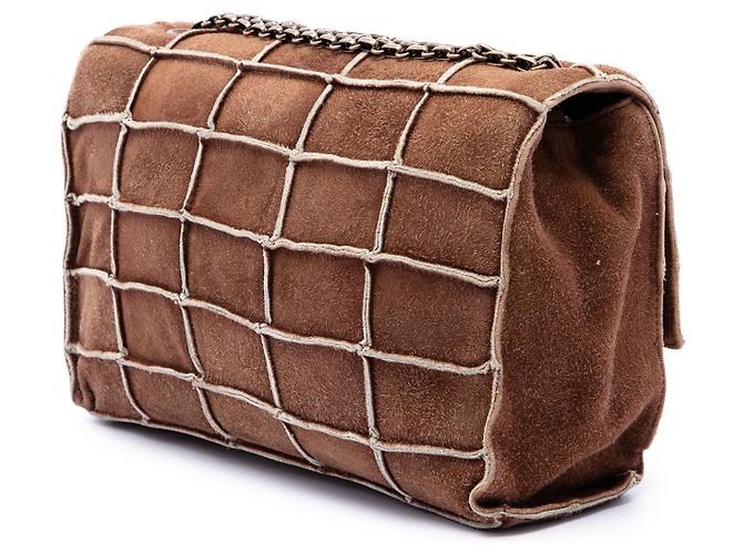 Chanel Brown Identification Suede Patchwork Reissue 2.55 Flap - vista 2
