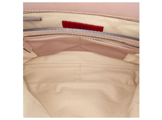 Valentino Brown Leather Rockstud Double Handle Flap Tote - view 4