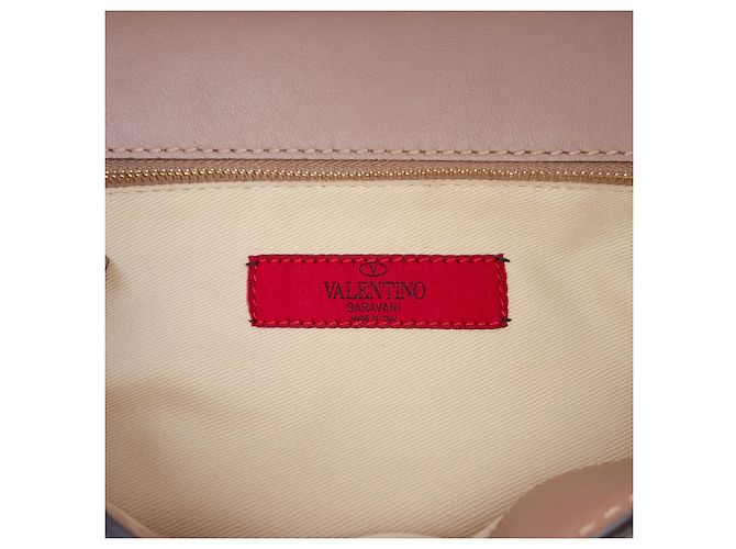 Valentino Brown Leather Rockstud Double Handle Flap Tote - view 5