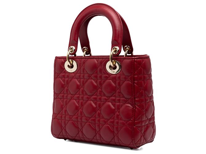 Dior Red Small Lambskin Cannage MyABCDior Lady Dior - vista 2