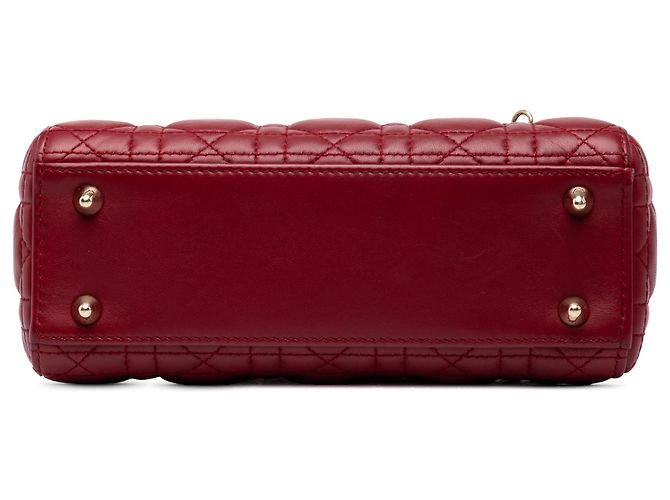 Dior Red Small Lambskin Cannage MyABCDior Lady Dior - vista 3