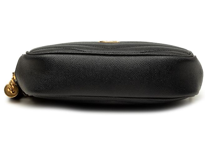 Autre Marque Borsa Lou Camera Saint Laurent nera in pelle Grain de Poudre con monogramma chevron mini - vista 3