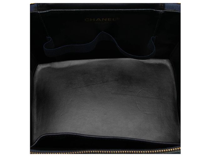 Borsa beauty Chanel Blue CC Denim Vanity Bag - vista 4