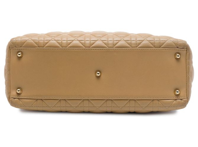Dior Beige Large Lambskin Cannage Lady Dior - vista 3