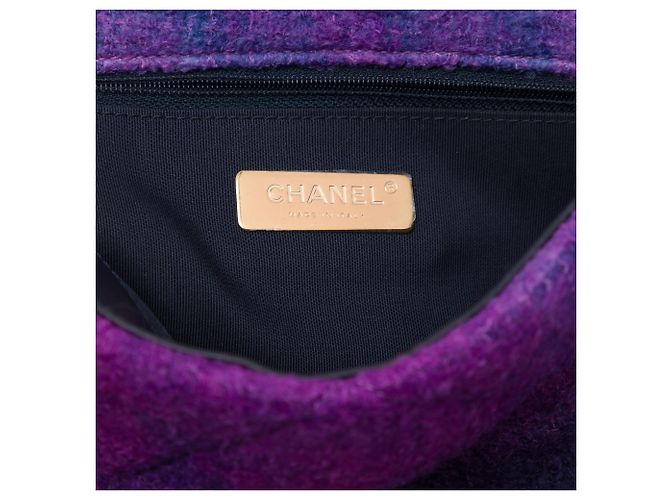 Chanel Purple Large Tweed Ombre 19 Flap - vista 5