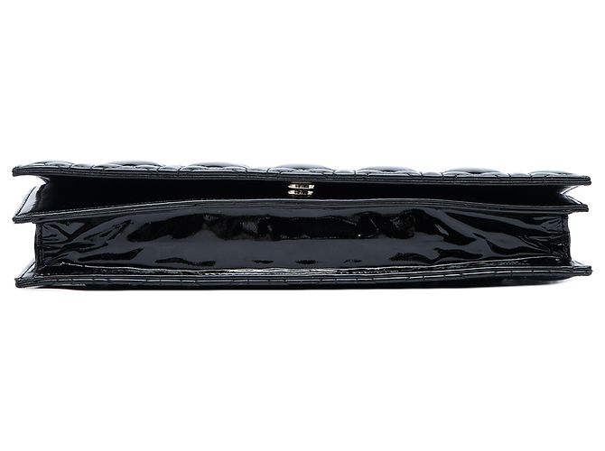 Clutch Lady Dior in vernice nera Cannage con catena - vista 3