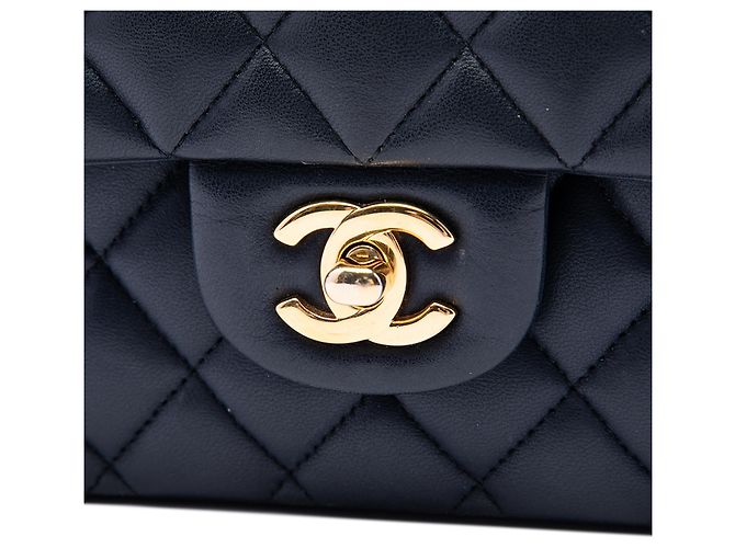 Chanel Blue Medium Classic Lambskin Double Flap - Ansicht 5