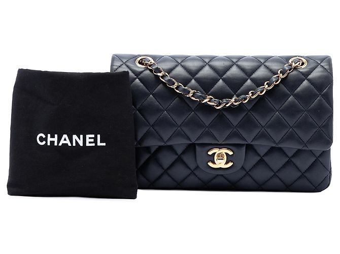 Chanel Blue Medium Classic Lambskin Double Flap - Ansicht 7