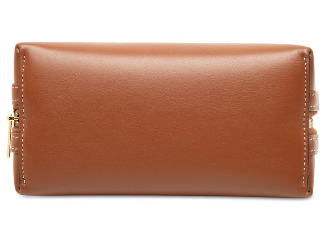 Céline Celine Cuir Triomphe Clutch mit Kette aus glattem braunem Kalbsleder - Ansicht 3