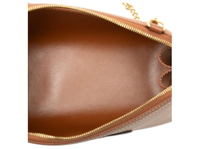 Céline Celine Cuir Triomphe Clutch mit Kette aus glattem braunem Kalbsleder - Ansicht 4