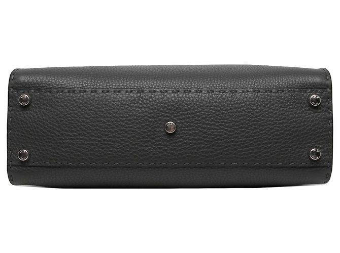 Borsa Fendi Selleria Peekaboo Iconic Media in pelle nera - vista 3