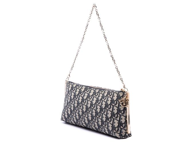 Borsa Dior Club in tela Oblique blu Dior - vista 2