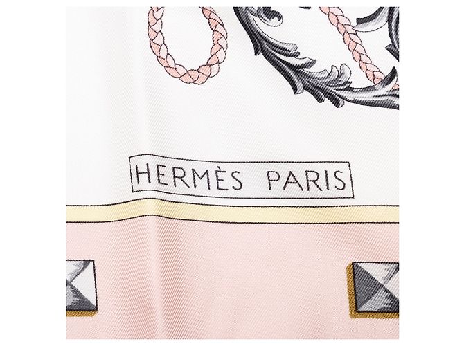 Hermès White Les Cles Seidentuch 90 - Ansicht 5