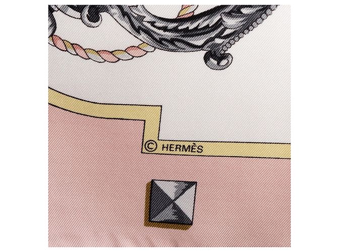 Hermès White Les Cles Seidentuch 90 - Ansicht 6