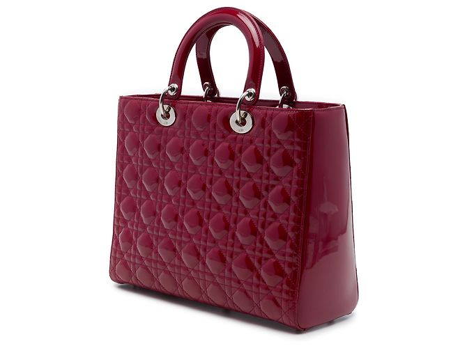 Dior Red Large Patent Cannage Lady Dior - vista 2