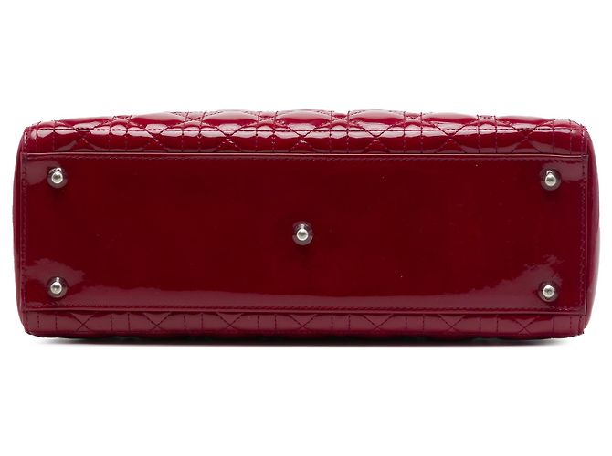 Dior Red Large Patent Cannage Lady Dior - vista 3