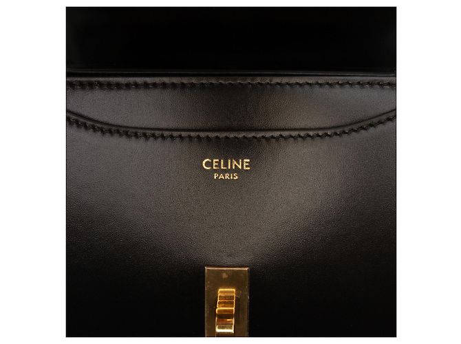 Céline Celine Mini Borsa 16 con manico in pelle di vitello liscia nera - vista 5