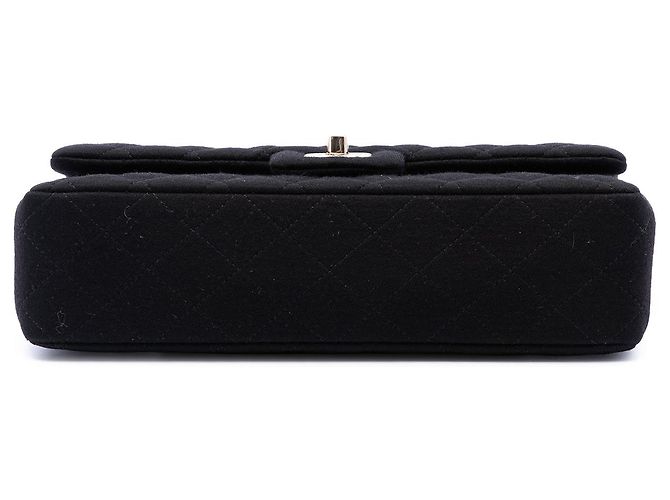 Chanel Black Medium Classic Jersey Double Flap - vista 3