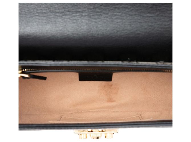 Gucci Beige GG Supreme Saddle Padlock Crossbody - vista 4
