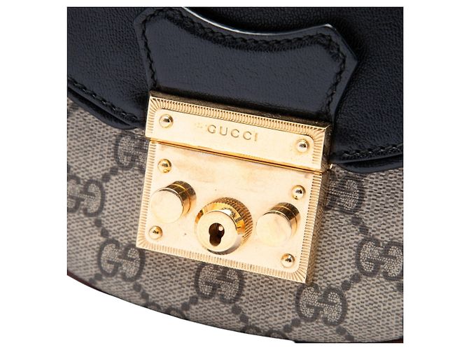 Gucci Beige GG Supreme Saddle Padlock Crossbody - vista 5