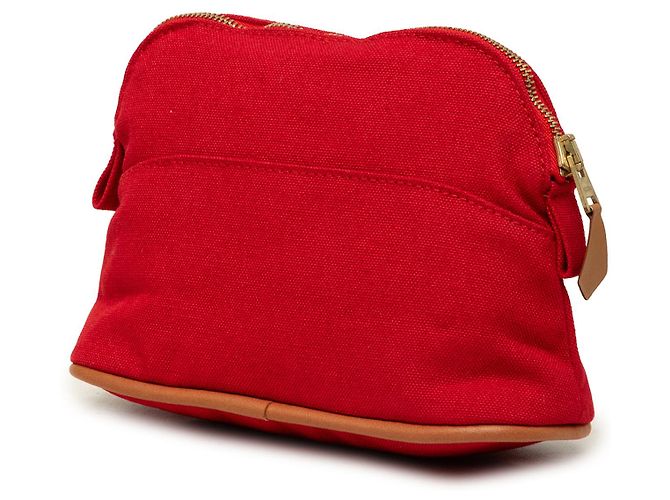 Pouch Hermès Mini Bolide in tela rossa - vista 2
