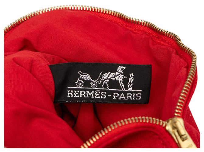 Pouch Hermès Mini Bolide in tela rossa - vista 5