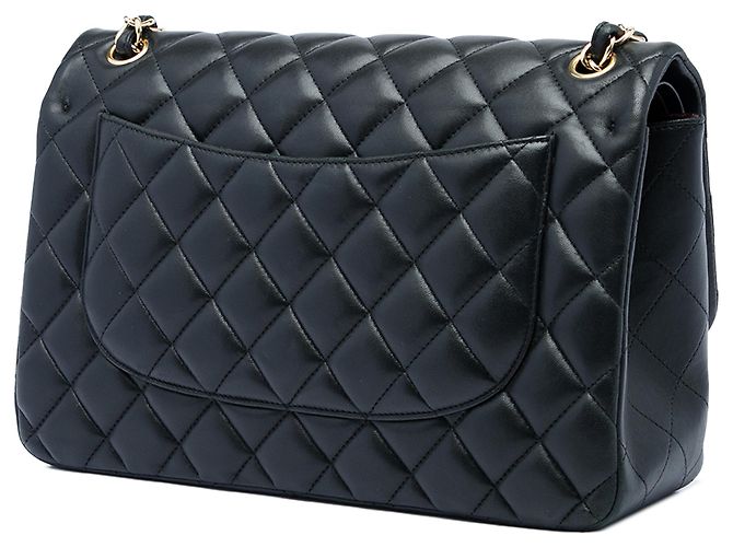 Chanel Black Jumbo Classic Lambskin Double Flap - vista 2