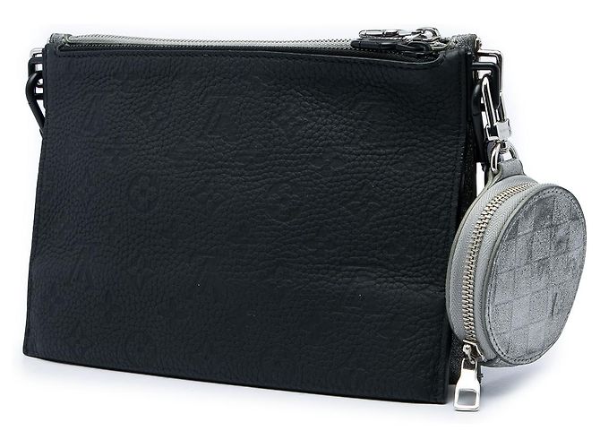 Louis Vuitton Black Damier Glitter Taurillon In The Loop Trio Pouch - vista 2