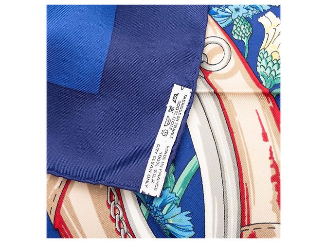 Foulard di seta Hermès Blue Aux Champs 90 - vista 3