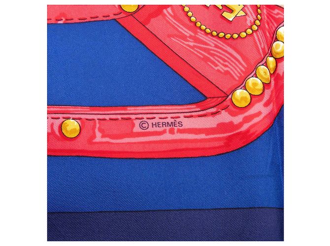 Foulard di seta Hermès Blue Aux Champs 90 - vista 4