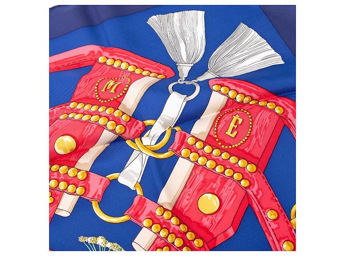 Foulard di seta Hermès Blue Aux Champs 90 - vista 6