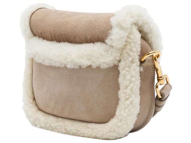 Dior Bobby Crossbody Small in camoscio e shearling Beige - vista 2