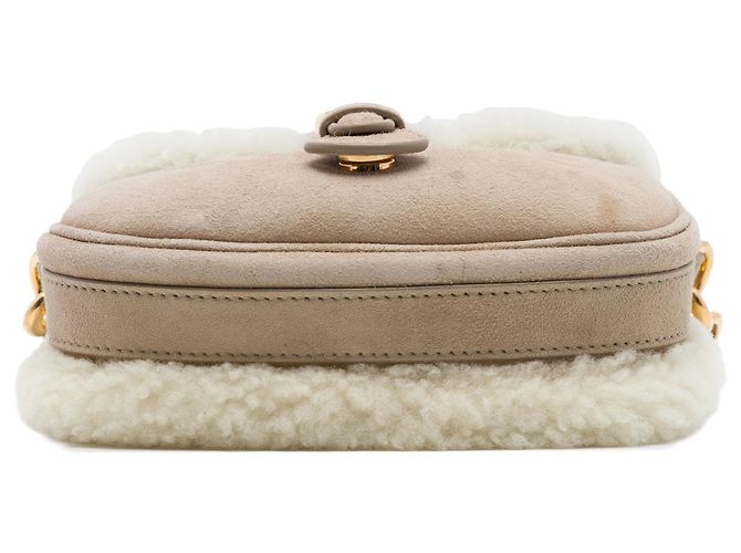 Dior Bobby Crossbody Small in camoscio e shearling Beige - vista 3
