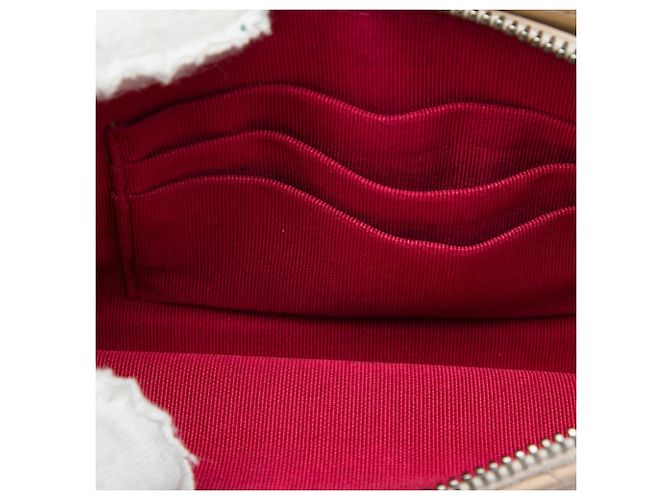 Clutch Gabrielle con doppia zip e catena in pelle di vitello invecchiata bicolore beige Chanel - vista 4