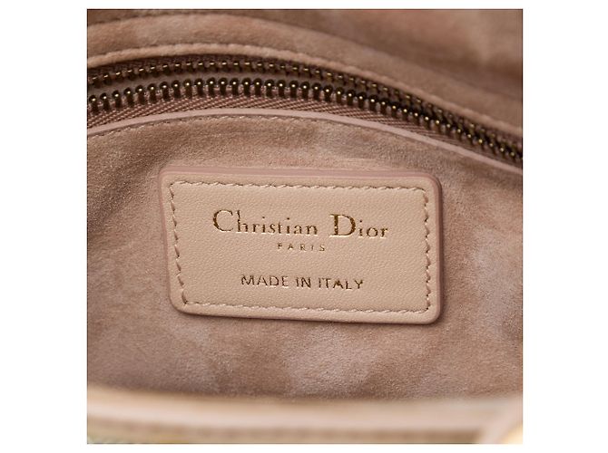 Mini Lady Dior in vitello con perline e ricami, marrone Dior - vista 5