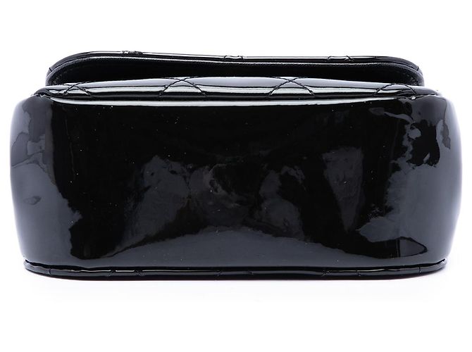Clutch Chanel Black CC Quilted Patent Frame con cadena - vista 3