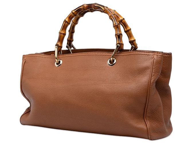 Bolso Gucci Brown Medium Calfskin Bamboo Shopper - vista 2