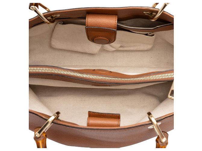 Bolso Gucci Brown Medium Calfskin Bamboo Shopper - vista 4